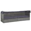 vidaXL Cama de jard&iacute;n con toldo 205x62 cm rat&aacute;n sint&eacute;tico gris