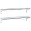 vidaXL Estantes de pared 2 uds acero inoxidable plateado 100x23,5 cm