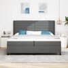 vidaXL Cama tipo Box Spring con colch&oacute;n Gris oscuro 200 x 200 cm tela