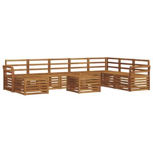 vidaXL Conjunto de sof&aacute;s de exterior 9 pcs Natural