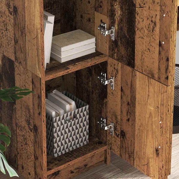 vidaXL Aparador alto Madera vieja 31.5 x 32 x 122.5 cm