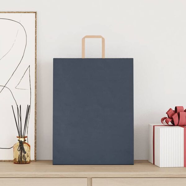 vidaXL Bolsas de papel con asas 50 uds azul 32x12x42 cm