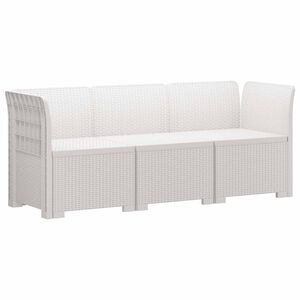 vidaXL Sof&aacute; de Jard&iacute;n de 3 Plazas Look Ratan PP Blanco