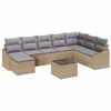 vidaXL Conjunto de sof&aacute; de jard&iacute;n 8 uds. Beige y Gris Claro
