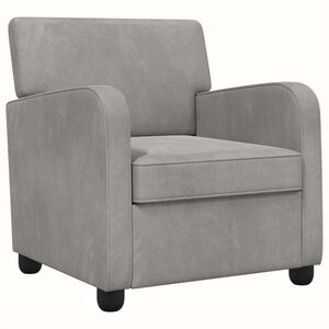 vidaXL Sill&oacute;n Gris Claro Terciopelo