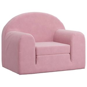 vidaXL Sof&aacute; cama para ni&ntilde;os felpa suave rosa