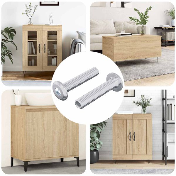 vidaXL Tornillo de Bloqueo Liso 2 pcs Plateado M6 x 30 mm Acero