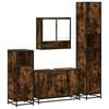 vidaXL Set de muebles ba&ntilde;o 4 pzas madera contrachapada roble ahumado