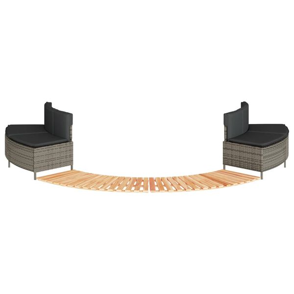 vidaXL Borde ba&ntilde;era hidromasaje madera acacia y rat&aacute;n sint&eacute;tico gris