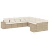 vidaXL Juego de sof&aacute;s jard&iacute;n con cojines beige 10 pzas rat&aacute;n sint&eacute;tico