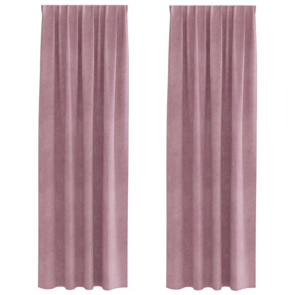 vidaXL Cortinas opacas 2 pcs Rosa Oscuro 140 x 245 cm Terciopelo