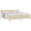 vidaXL Cama tipo Box Spring con cabecera Crema 200 x 200 cm tela