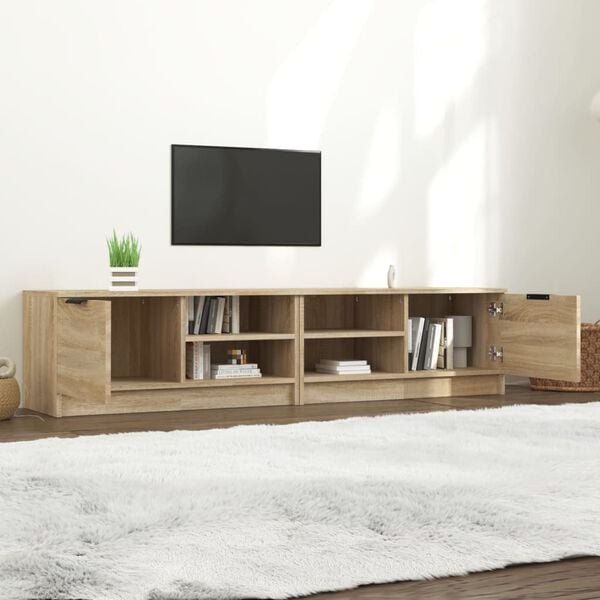 vidaXL Mueble para TV 2 pzas madera contrachapada roble 80x35x36,5 cm