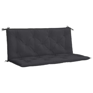 vidaXL Coj&iacute;n de banco de jard&iacute;n tela Oxford negro 120x(50+50)x7 cm