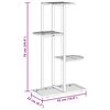 vidaXL Soporte de flores de 4 estantes de metal negro 43x22x76 cm
