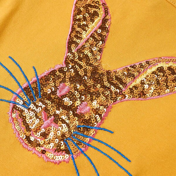 Camiseta infantil de manga larga color ocre 140