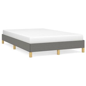 vidaXL Estructura de cama sin colch&oacute;n tela gris oscuro 120x190 cm