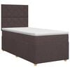 vidaXL Cama box spring con colch&oacute;n Marr&oacute;n Oscuro 90 x 190 cm Tela