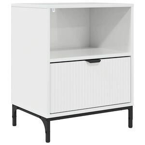 vidaXL Armario de Noche con caj&oacute;n Blanco brillante 49 x 36 x 61 cm
