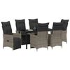 vidaXL Conjunto de Comedor de Jardín 7 pcs Gris ratán sintético