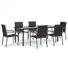vidaXL Juego de comedor para jard&iacute;n 7 piezas acero y textilene negro