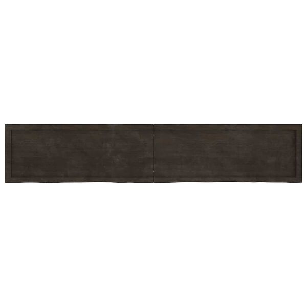 vidaXL Encimera de ba&ntilde;o madera tratada marr&oacute;n oscuro 200x40x(2-6) cm