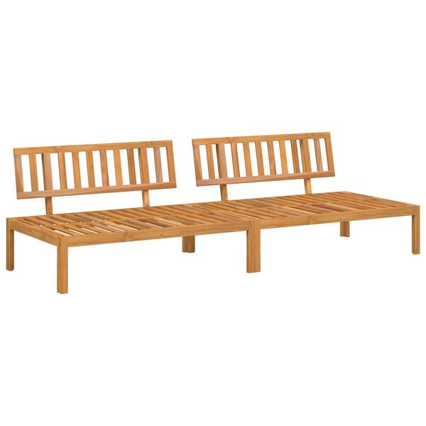 vidaXL Juego de Sof&aacute; con coj&iacute;n 2 pcs Crema Madera de Acacia S&oacute;lida