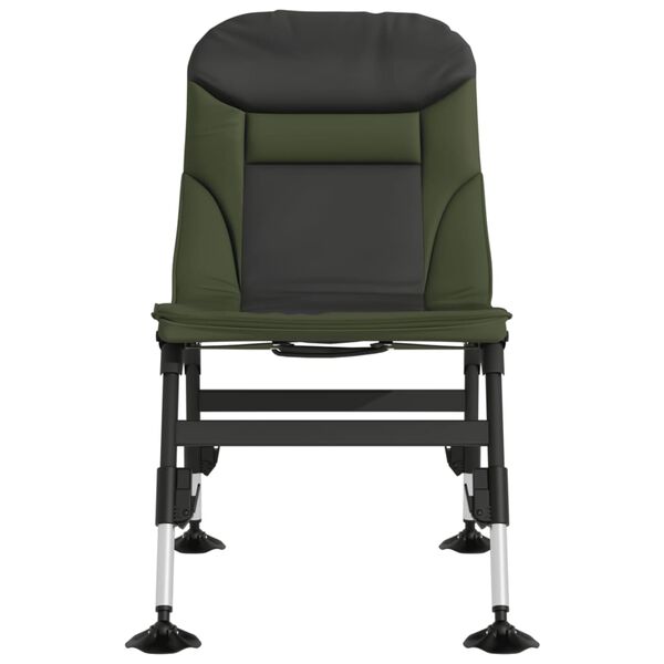 vidaXL Silla de pesca con patas para barro ajustables plegable verde