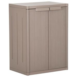 vidaXL Armario almacenaje de jard&iacute;n PP apariencia madera 65x45x88 cm