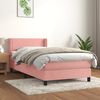vidaXL Cama box spring con colchón terciopelo rosa 90x190 cm