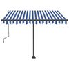 vidaXL Toldo manual retr&aacute;ctil con LED azul y blanco 300x250 cm