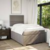vidaXL Cama box spring con colch&oacute;n tela gris taupe 120x190 cm