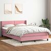 vidaXL Cama box spring con colch&oacute;n terciopelo rosa 160x210 cm