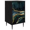 vidaXL Mesa de noche WIJHE Roble Negro 36 x 33 x 61 cm