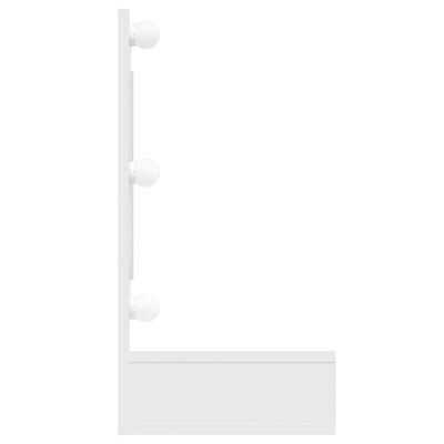 vidaXL Mueble con espejo y luces LED blanco brillante 90x31,5x62 cm