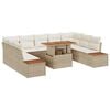 vidaXL Conjunto de sof&aacute;s de jard&iacute;n 10 uds. Beige rat&aacute;n sint&eacute;tico