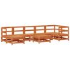 vidaXL Conjunto de Sof&aacute;s de Jard&iacute;n 8 pcs Marr&oacute;n Cera