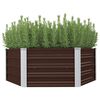 vidaXL Mesa de cultivo de acero galvanizado marr&oacute;n 129x129x45 cm