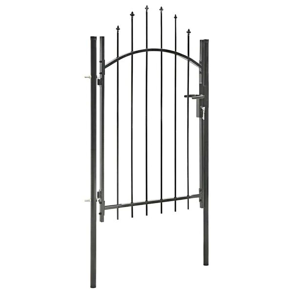 vidaXL Puerta de jardín de acero negro 1x2 m