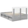vidaXL Estructura de cama con cabecera Gris Sonoma 120 x 200 cm