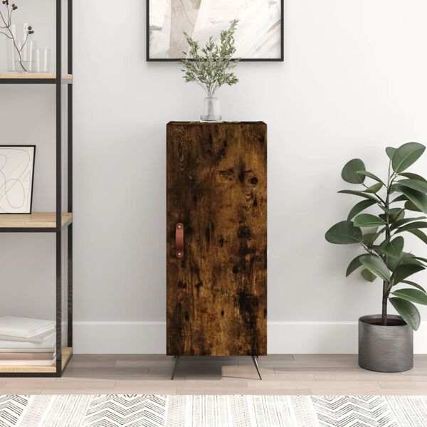 vidaXL Aparador madera de ingenier&iacute;a roble ahumado 34,5x34x90 cm