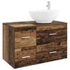 vidaXL Juego de muebles de ba&ntilde;o 2 uds. Madera envejecida
