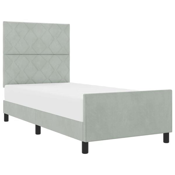 vidaXL Cama tipo Box Spring Gris claro 90 x 190 cm Terciopelo