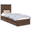 vidaXL Cama con almacenamiento con caj&oacute;n Roble Marr&oacute;n 75 x 190 cm