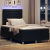 vidaXL Cama Box Spring LED con colch&oacute;n Negro 120 x 190 cm tela
