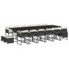 vidaXL Set de muebles jard&iacute;n 17 pzas con cojines rat&aacute;n sint&eacute;tico negro