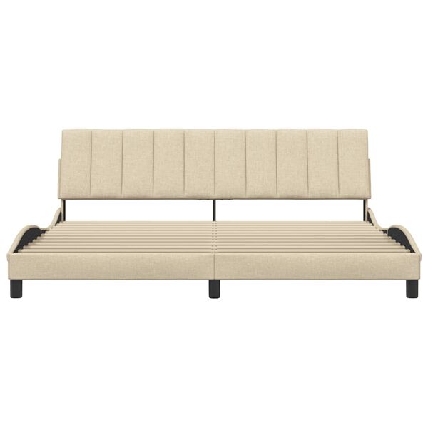 vidaXL Estructura de cama sin colch&oacute;n Hanko tela color crema 200x200 cm