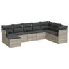 vidaXL Set de sof&aacute;s de jard&iacute;n 8 pzas y cojines rat&aacute;n sint&eacute;tico gris