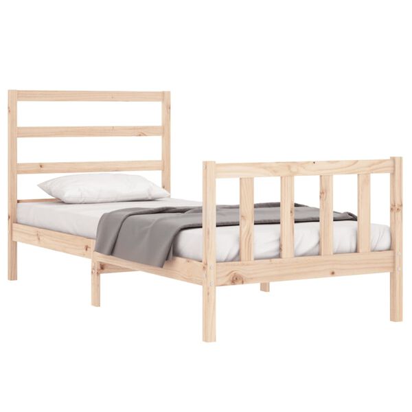 vidaXL Estructura de cama sin colch&oacute;n madera maciza de pino 90x190 cm