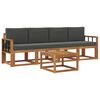 vidaXL Conjunto de sof&aacute;s de exterior 5 pcs Natural y Antracita